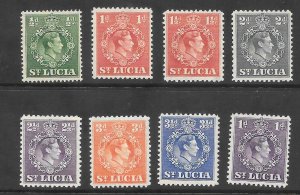 St. Lucia Scott #110-114; 116-118 Mint  King George VI 2017 SCV = $3.95