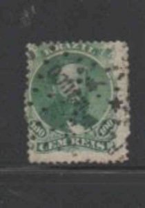 BRAZIL #58 1866 100r DON PEDRO F-VF USED e