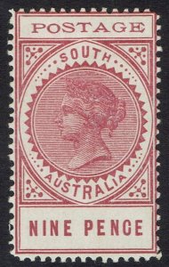 SOUTH AUSTRALIA 1902 QV THIN POSTAGE 9D PERF 12