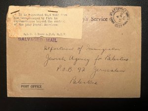 1945 British MEF OHMS Fire Cover APO 4 to Jerusalem Palestine