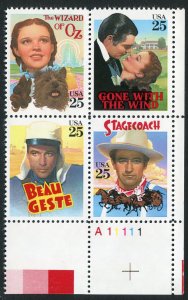 USA 2428a  MNH   Classic Films Plate Block of 4