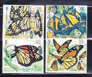 Mexico 1559-1562 Set MNH WWF, Butterflies