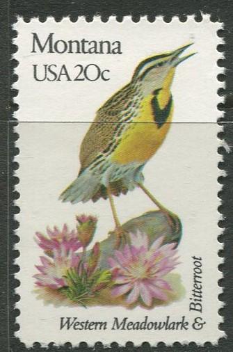 USA - Scott 1978 - State Birds & Flowers - 1982 - MNG - Single 20c Stamp