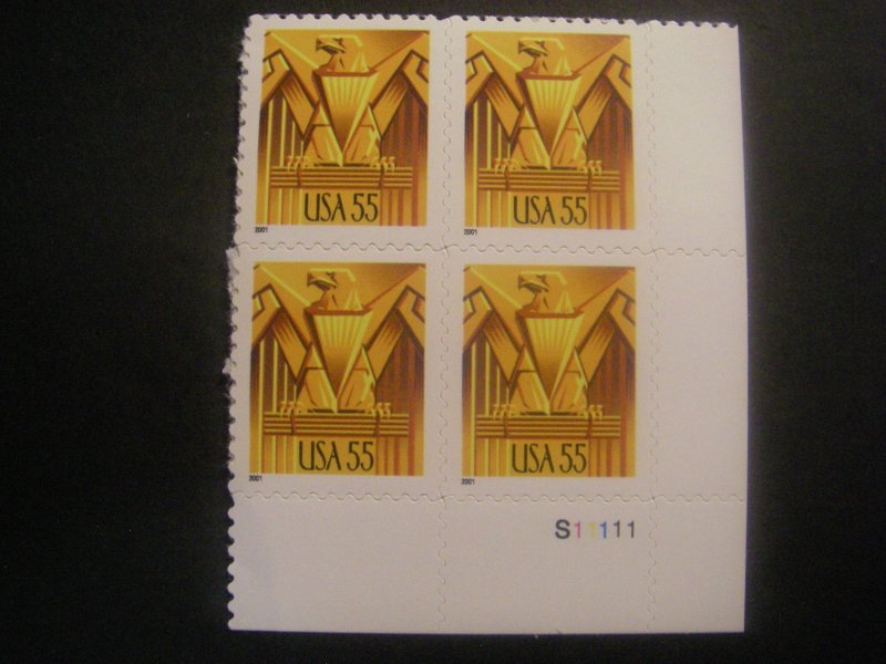 Scott 3471, 55c Eagle, PB4 #S11111 LR, MNH Regular Beauty
