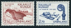 Greenland 148-149,MNH.Michel 138-139.Eskimos Catching Whale;Bishop Smyrills.1982