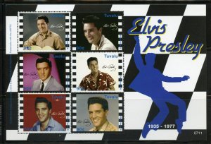 TUVALU 2007  ELVIS PRESLEY SHEET OF SIX  MINT NH