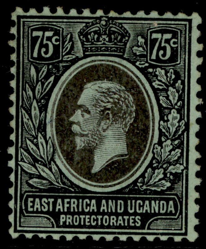 EAST AFRICA and UGANDA GV SG52, 75c black/green, M MINT.