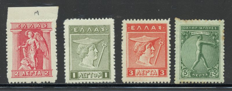Greece Scott 198-201 Unused HOG - 1911 Designs from Ancient Coins - SCV $4.25