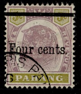 MALAYSIA - Pahang QV SG28, 4c on 5c dull purple & olive-yellow, FINE USED.