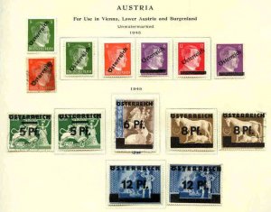 AUSTRIA OVERPRINTS ON HITLER OG H U/M VF MOUNTED x14