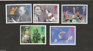 1996 Great Britain #1698-1702 Children's TV Programs 50th Anniversary MNH