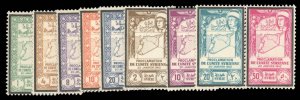 Syria #293-297, C103-106 Cat$32.25, 1943 Mourning Issue, complete set, hinged