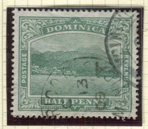 DOMINICA; 1900s early Pictorial issue fine used Shade of 1/2d. value Postmark 