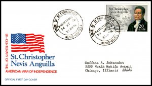 St Kitts Nevis 324 US Bicentennial Typed FDC