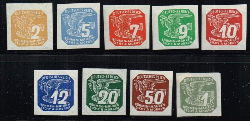 Bohemia and Moravia 1948,Sc.#P11-18 MNH, P19 MH