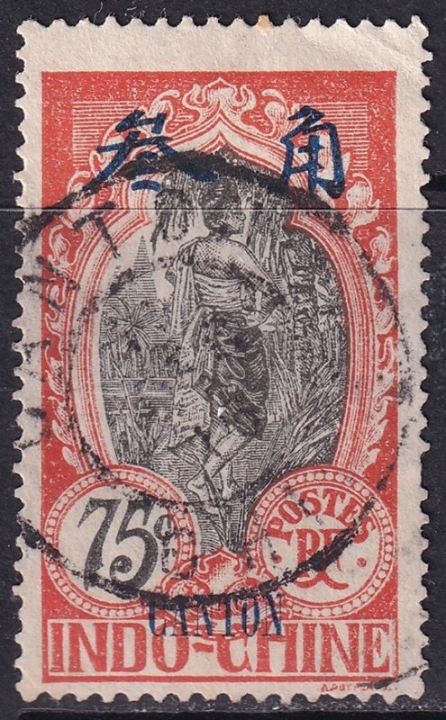 French Offices Canton 1908 Sc 60 used some perf damage