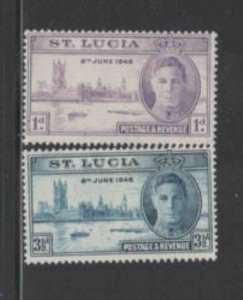 ST. LUCIA #127-128 1946 PEACE ISSUE MINT VF NH O.G aa