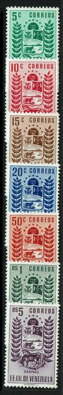 Venezuela SC# 604-610, Mint Hinged, 606 flat gum, 607 gum crease, 608 dist gum -