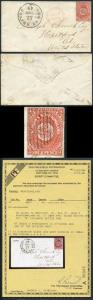 Newfoundland SG4 4d Scarlet Vermilion on Cover to Hartford Connecticut RARE PF 