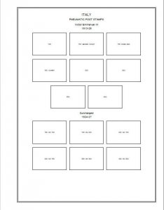 PRINTED ITALY [CLASS.] 1862-1942 STAMP ALBUM PAGES (55 pages)