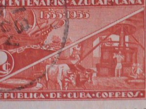 ​CUBA-SIX PICTORIAL CUBA LARGE USED-VERY OLD STAMP-VERY FINE PLEASE WATCH