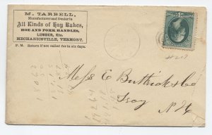 1870s 3ct banknote cover Mechanicsville VT hay rakes [6526.169]