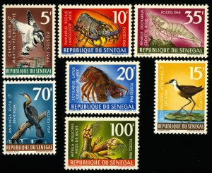 SENEGAL Sc 300-306 MNH- 1969 - Indigenous Marine, Bird Life