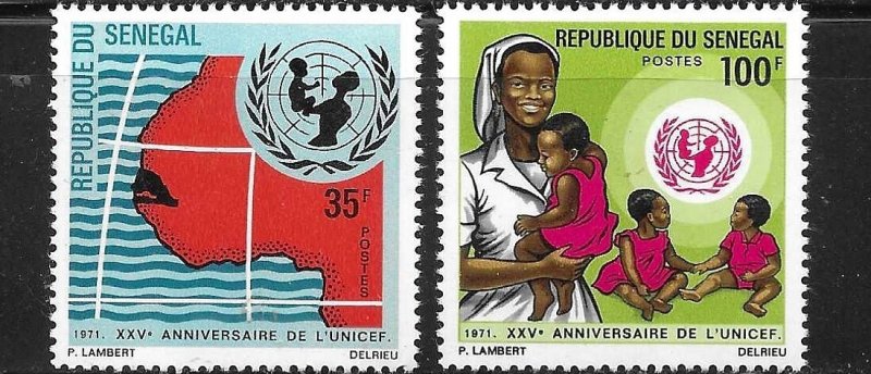 Senegal 1971 UNICEF 25th anniversary Sc 352-353 MNH A3091