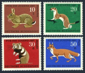 Germany B422-B425,MNH.Michel 529-532. Animals 1967.Rabbit,Ermine,Hamster,Red Fox