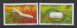 TURKEY, B226-B227, MINT HINGED, SILKWORM