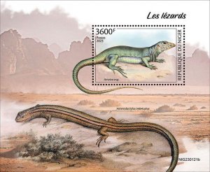 NIGER - 2023 - Lizards - Perf Souv Sheet - Mint Never Hinged