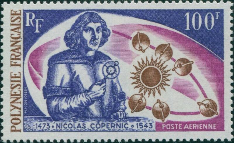 French Polynesia 1973 Sc#C95,SG166 100f Copernicus and Planets MNH