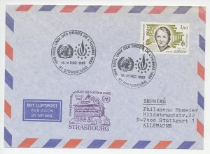 Cover / Postmark France 1983 United Nations - Human Rights