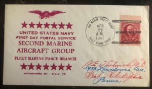 1941 US Navy Second Marine Aircraft Group Cover FDC To Philadelphia USA