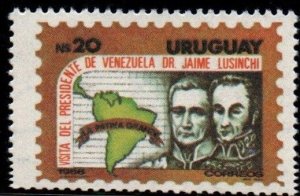 1986 Uruguay Simon Bolivar general Sucre map state visit #1217 ** MNH