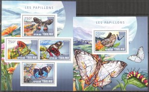 Togo 2014 Insects Butterflies I Sheet + S/S MNH