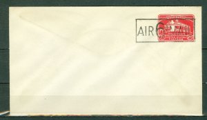 US  1945  #UC9 6c Air Mail SURCHARGE on 2c  STATIONERY ENVELOPE...