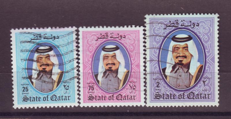 J14999 JLstamps 1988 qatar set used #707-9 sheik