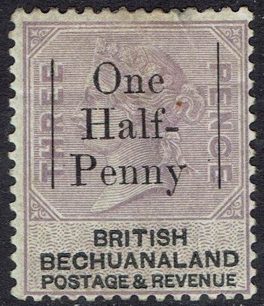BECHUANALAND 1888 QV ONE HALF PENNY ON 3D