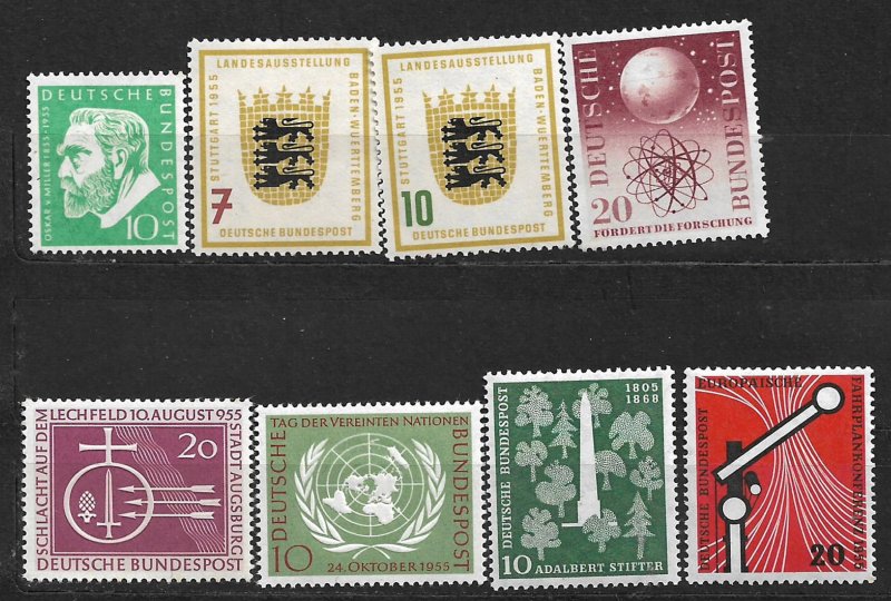 COLLECTION LOT OF 8 GERMANY MH 1955 STAMPS CV = $47