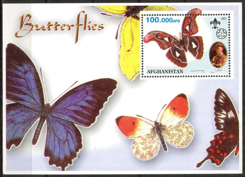 Afghanistan 2001 Butterflies Scouting Scouts (II) S/S MNH