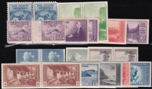 US 752-771 Set Of 20 Farley Mint Positions No Gum VF Horiz. Pair Vert. Ln.