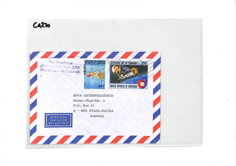 CAMEROON Air Mail Cover *Yaounde* Archbishop MIVA MISSIONARY Austria 1993 CA270