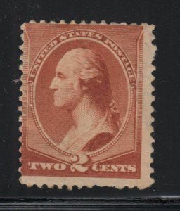 1883 Washington 2c brown Sc 210 MHR OG paper adhesion CV $45