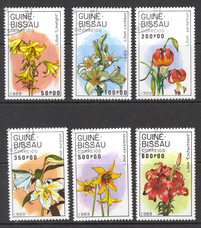 Guinea-Bissau Sc# 787-793 Used 1989 50p-1000p Flowers