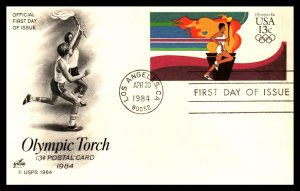 US UX102 Summer Olympics Artcraft U/A FDC Postal Card