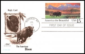 US UY39 Bison Artmaster Postal Reply Card U/A FDC