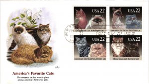 #2375a Domestic Cats Block of 4 – Fleetwood Cachet