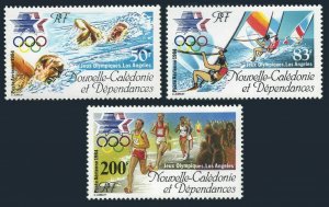 New Caledonia C197-C199,MNH.Michel 739-741. Olympics Los Angeles-1984.Swimming,
