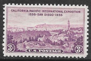 USA 773: 3c California Pacific Intl. Exposition (1935), San Diego, MNH, F-VF